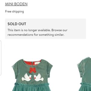 NEW without tags Girls Mini Boden Xmas dress